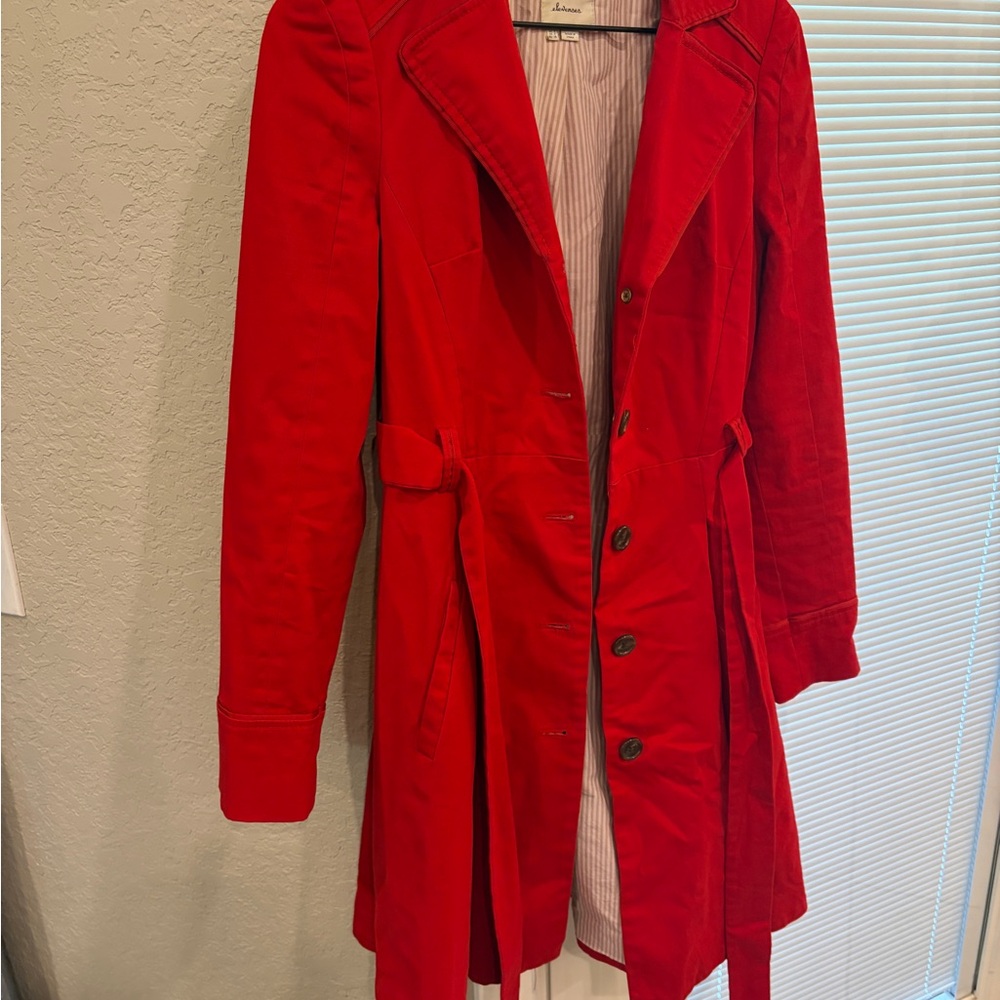 Elevenses Vibrant Red Trench Coat